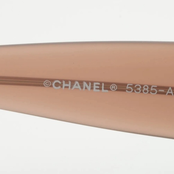 Chanel Coco Mark CC Beige Sunglasses With Gold Logo On Temples 5385-A - Picture 4 of 5